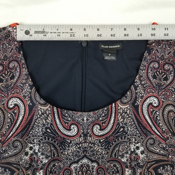 Club Monaco Wool and Silk Mini dress Size 6 Orange Black Like new - Picture 8 of 15